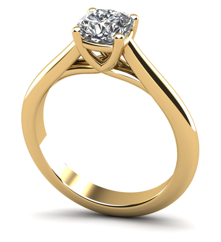 Elegant Round Solitaire Engagement Ring Lab-Grown Diamond  with 0.50 ct.(finished) 4.5x4.5mm