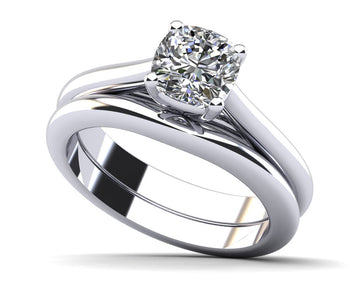 Elegant Round Solitaire Bridal Set Lab-Grown Diamond  with 2.00 ct.(finished) 7x7mm