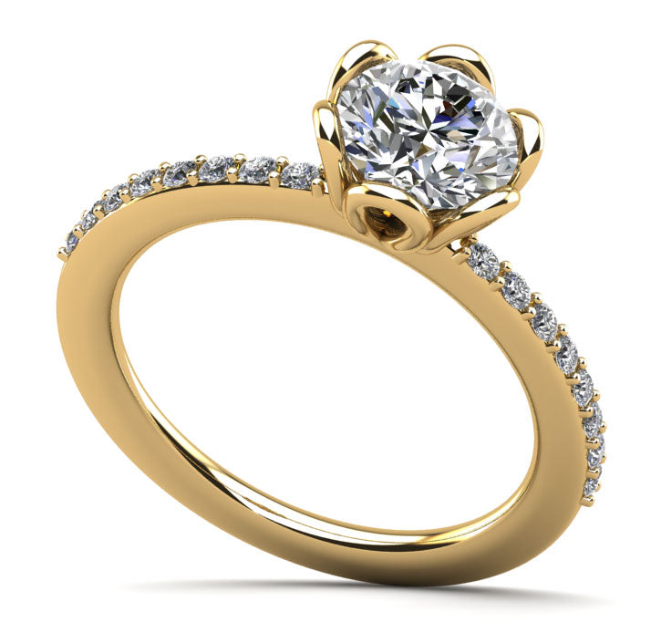 Floral Fancy Diamond Engagement Ring Lab-Grown Diamond  with 0.63 ct. (0.50 ct. center diamond)