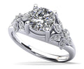 Flower Diamond Engagement Ring Diamond  with 1.19 ct. (1.00 ct. center diamond)