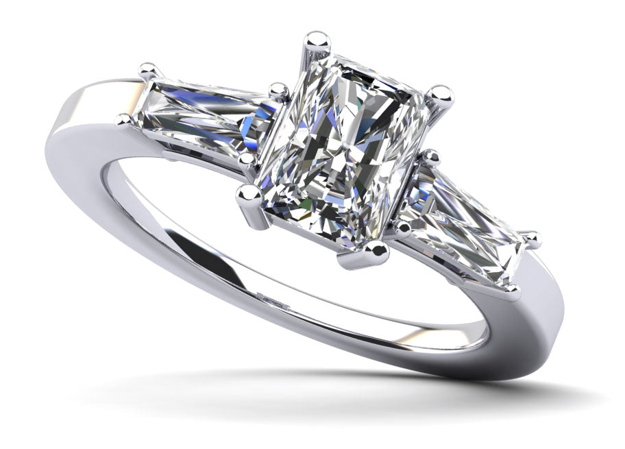 Divine Emerald Cut Diamond Engagement Ring Lab-Grown Diamond  with 0.52 ct. (0.20 ct. center diamond)