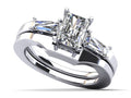 3 Stone Baguette Cut Diamond Bridal Set Lab-Grown Diamond  with 0.52 ct. (0.20 ct. center diamond)