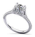 Vintage Crown Diamond Engagement Ring Lab-Grown Diamond  with 1.66 ct. (1.00 ct. center diamond)