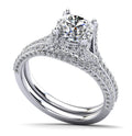 Vintage Crown Diamond Bridal Set Diamond  with 1.38 ct. (0.50 ct. center diamond)