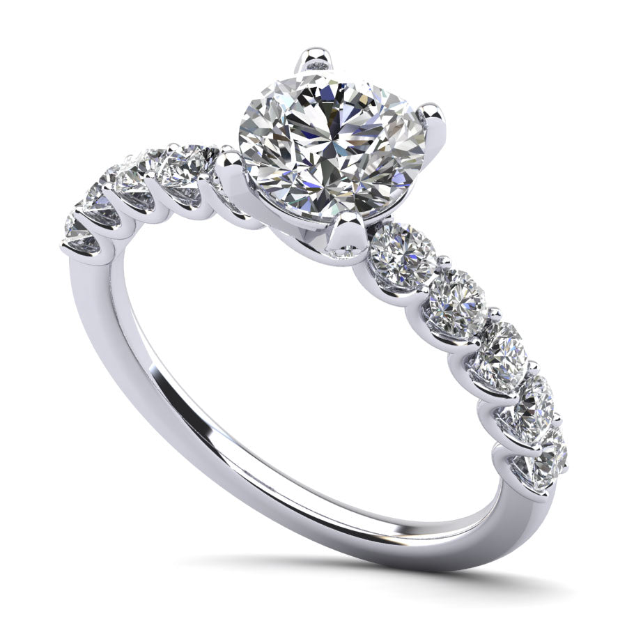 Sparkle Brilliant Round Diamond Engagement Ring Diamond  with 2.70 ct. (2.00 ct. center diamond)