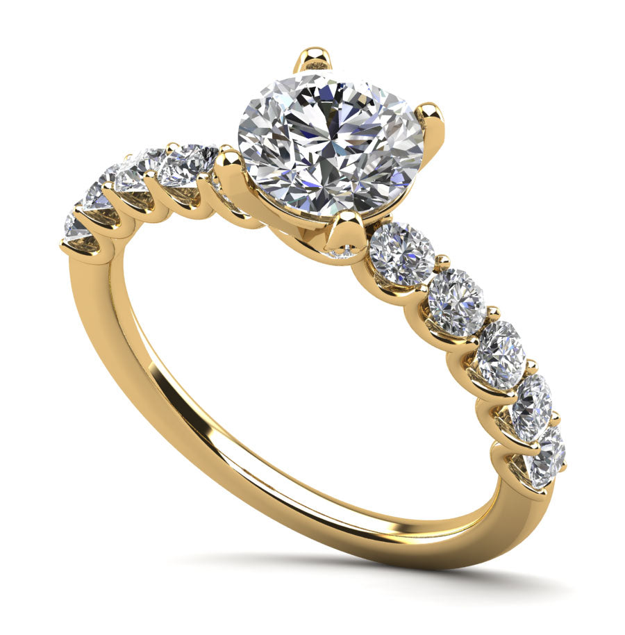 Sparkle Brilliant Round Diamond Engagement Ring Diamond  with 2.70 ct. (2.00 ct. center diamond)