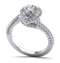 Exquisite Pear Shaped Halo Diamond Engagement Ring Lab-Grown Diamond  with 2.55 ct. (1.60 ct. center diamond)