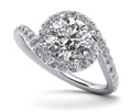 Swirl Halo Diamond Engagement Ring Diamond  with 1.48 ct. (1.00 ct. center diamond)