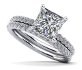 Cut To Perfection Princess Diamond Bridal Set Diamond  with 1.57 ct. (1.00 ct. center diamond)