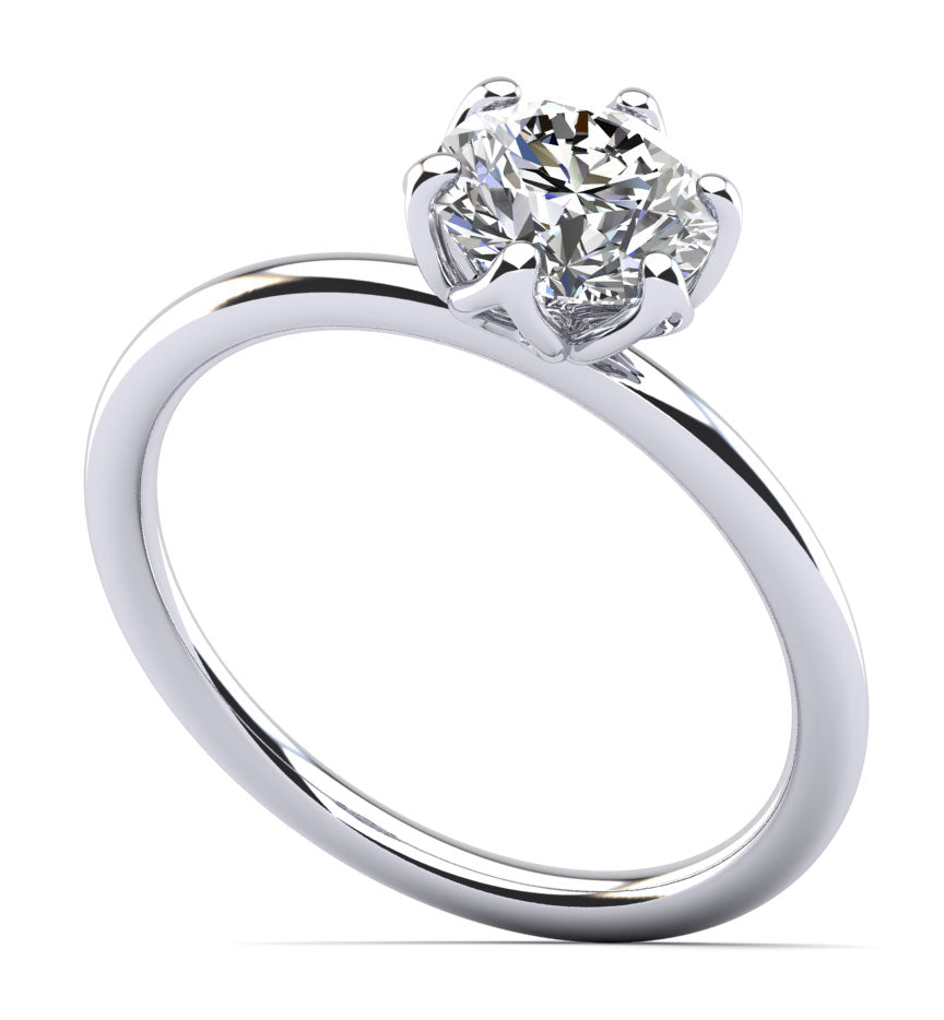 Solitaire Flower Diamond Engagement Ring Diamond  with 0.50 ct.(finished) 5mm