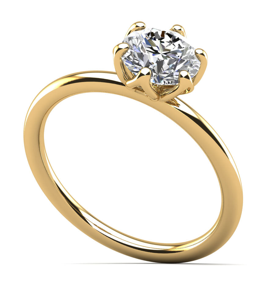 Solitaire Flower Diamond Engagement Ring Diamond  with 0.50 ct.(finished) 5mm