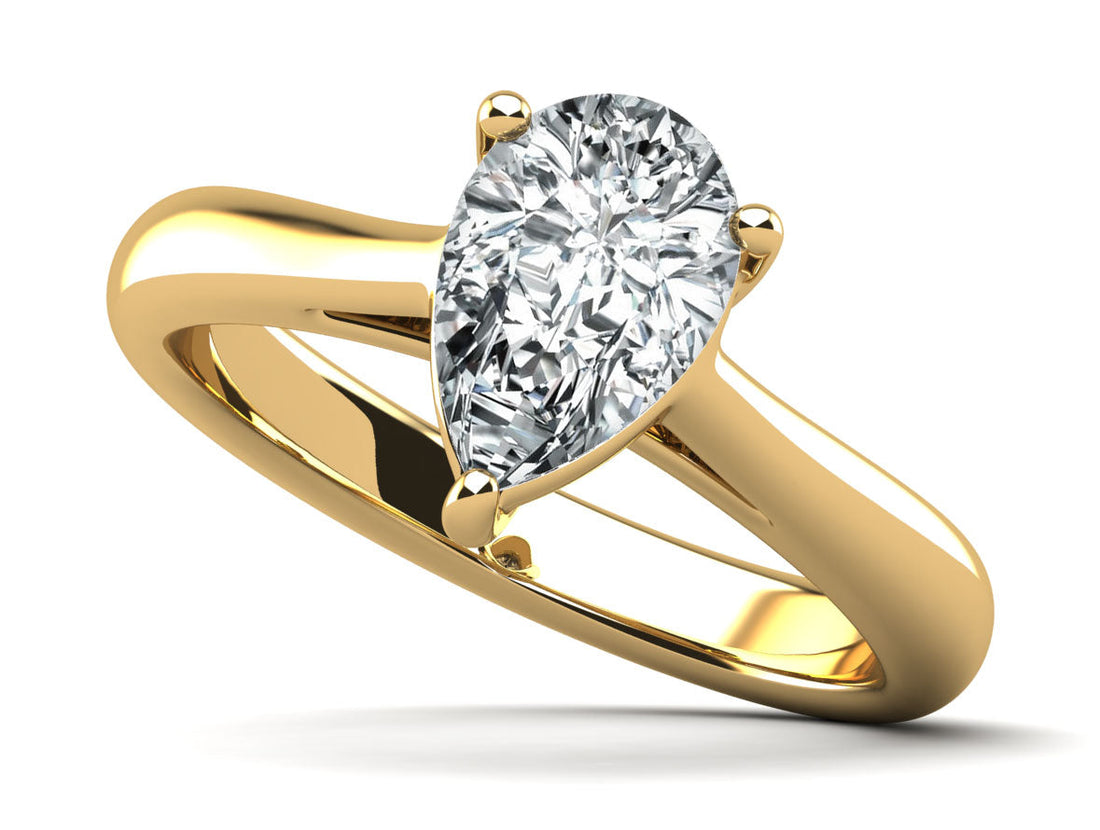 Solitaire Pear Shape Diamond Engagement Ring Diamond  with 0.75 ct.(finished) 8x5mm