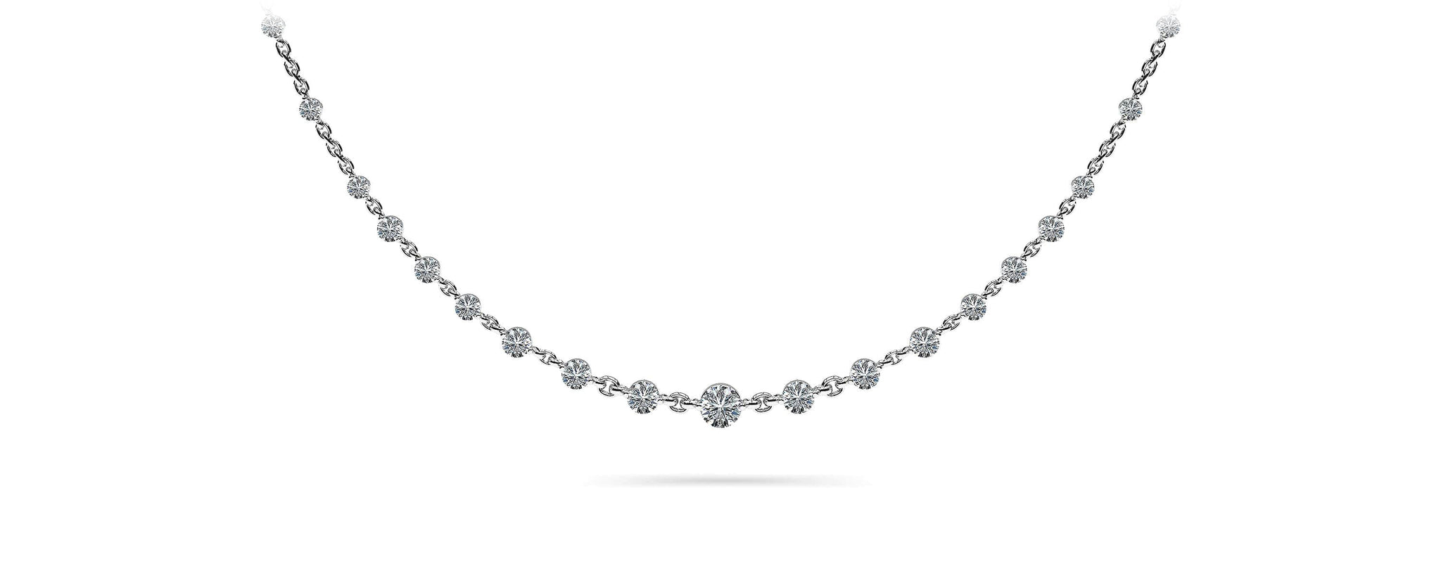 Graduated Diamond And Chain Link Necklace Lab-Grown Diamond  with 6.18 ct.(finished)