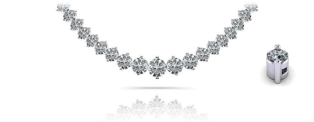 Diamond Crescendo Necklace With Shiny Links Lab-Grown Diamond  with 2.02 ct.(finished)