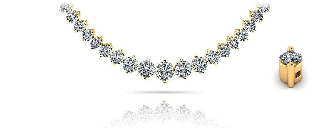 Diamond Crescendo Necklace With Shiny Links Diamond  with 5.04 ct.(finished)