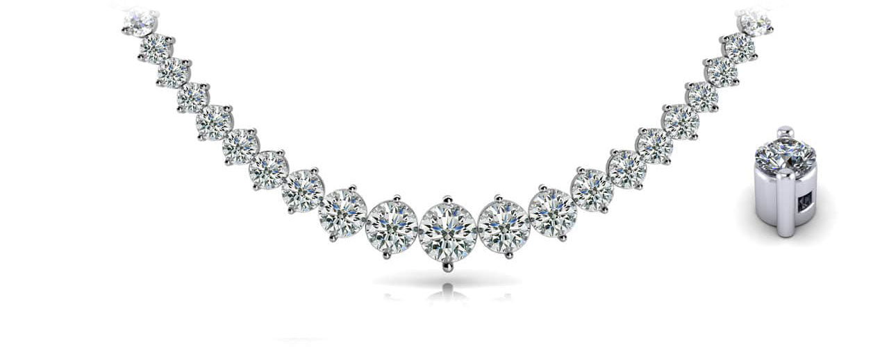 Diamond Crescendo Necklace Lab-Grown Diamond  with 15.08 ct.(finished)