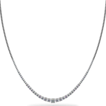 Graduated Diamond Necklace With Shiny Links Diamond  with 3.01 ct.(finished) 2mm, 2.2mm, 2.5mm