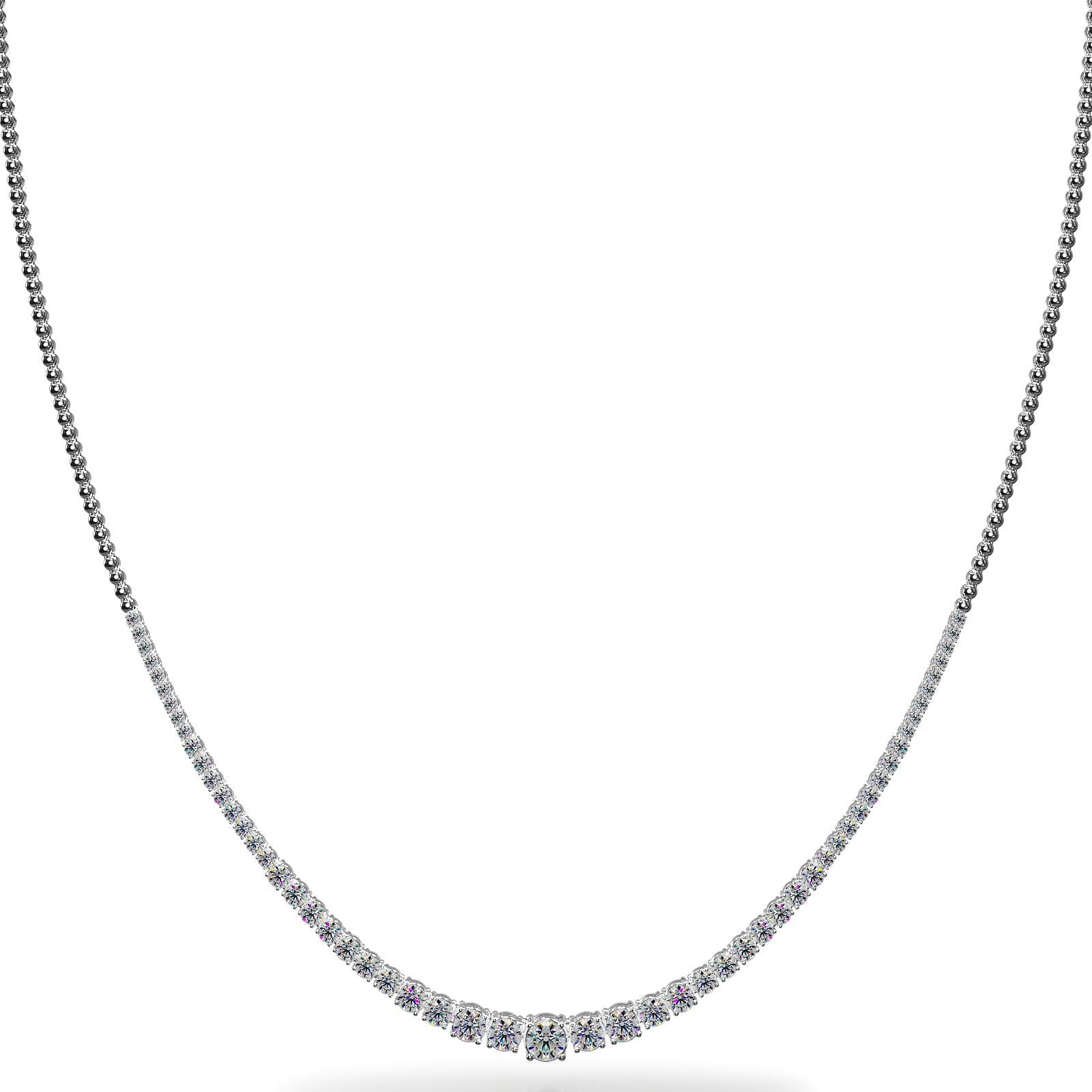 Graduated Diamond Necklace With Shiny Links Diamond  with 10.00 ct.(finished)