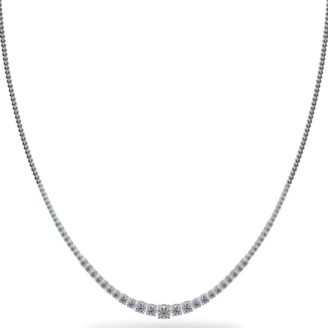 Graduated Diamond Necklace With Shiny Links Diamond  with 8.05 ct.(finished)