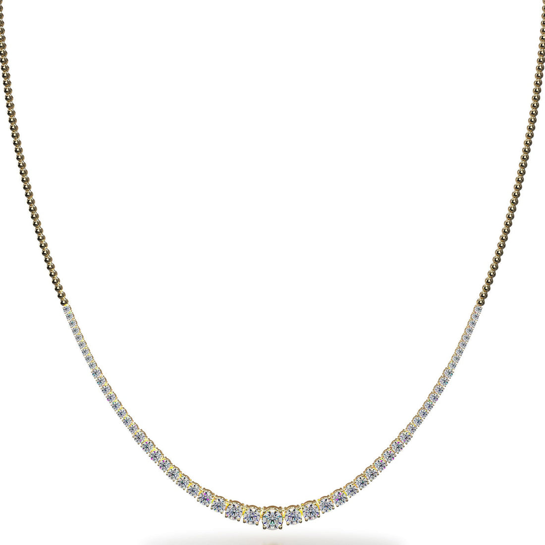 Graduated Diamond Necklace With Shiny Links Diamond  with 3.01 ct.(finished) 2mm, 2.2mm, 2.5mm