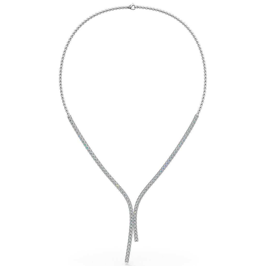 Lasso Diamond and Chain Tennis Necklace Lab-Grown Diamond  with 3.00 ct.(finished) 2mm