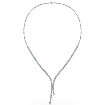 Lasso Diamond and Chain Tennis Necklace Lab-Grown Diamond  with 3.98 ct.(finished) 2.2mm