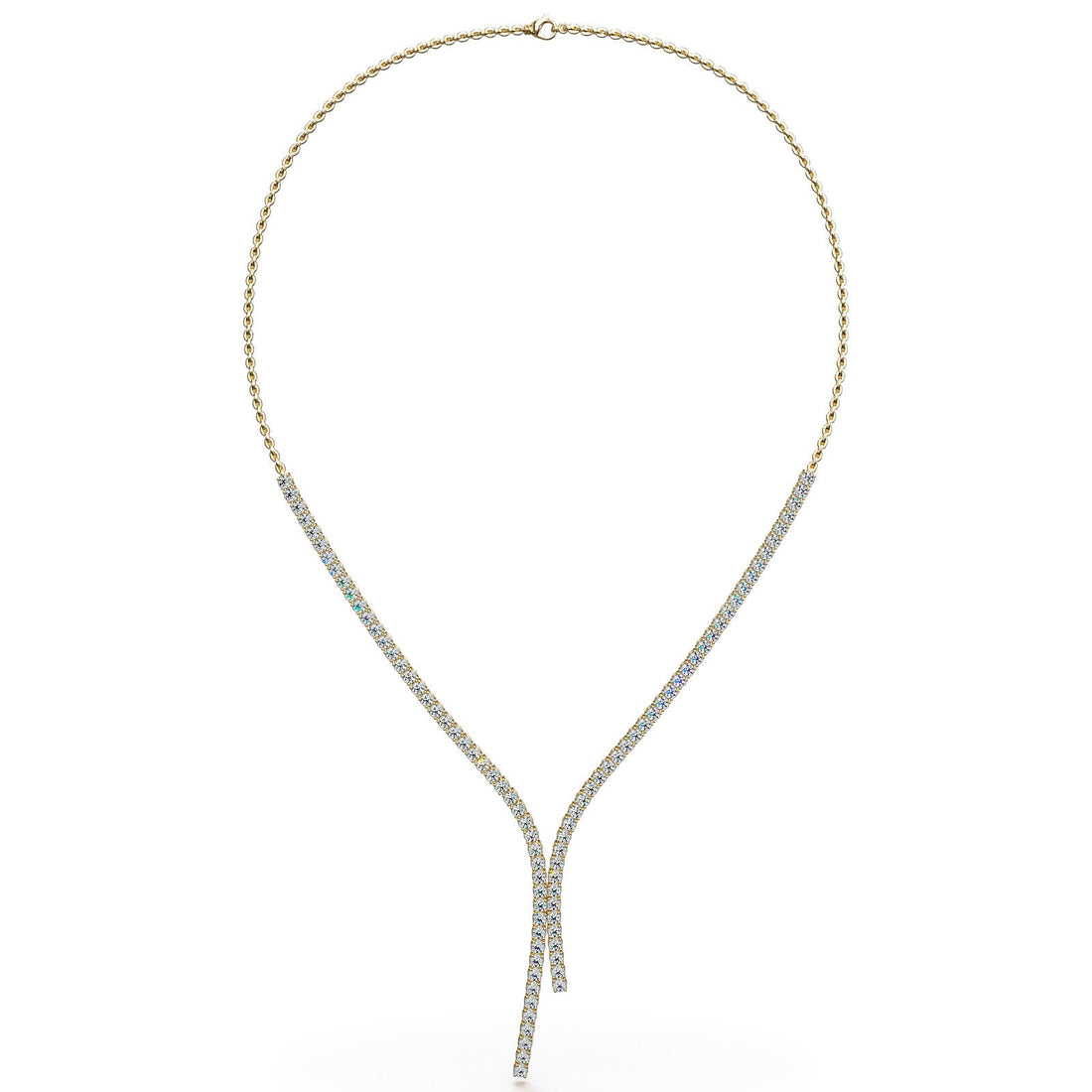 Lasso Diamond and Chain Tennis Necklace Diamond  with 3.98 ct.(finished) 2.2mm