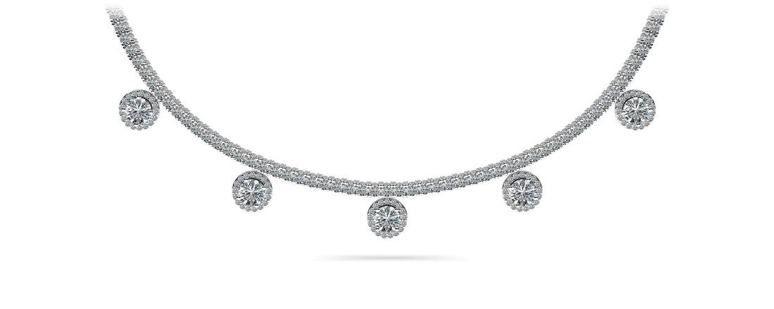 Captivating Diamond Tennis Necklace Diamond  with 8.53 ct.(finished) 1mm, 2.2mm, 4.5mm