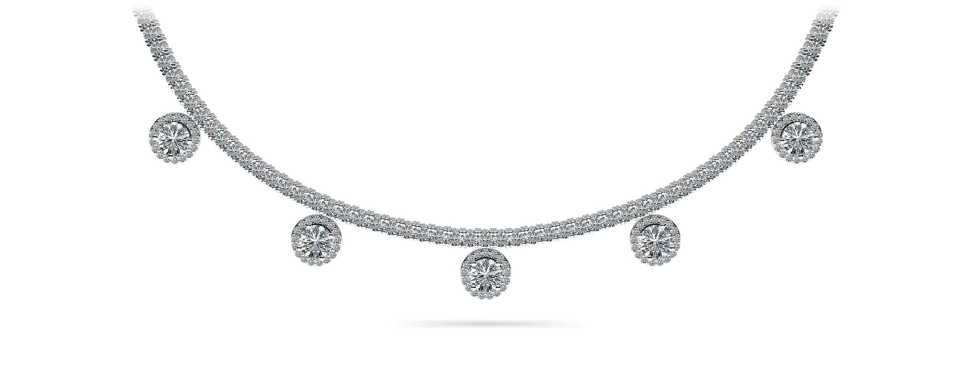 Captivating Diamond Tennis Necklace Diamond  with 8.53 ct.(finished) 1mm, 2.2mm, 4.5mm