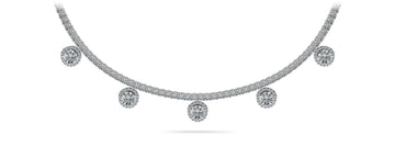 Captivating Diamond Tennis Necklace Diamond  with 8.53 ct.(finished) 1mm, 2.2mm, 4.5mm