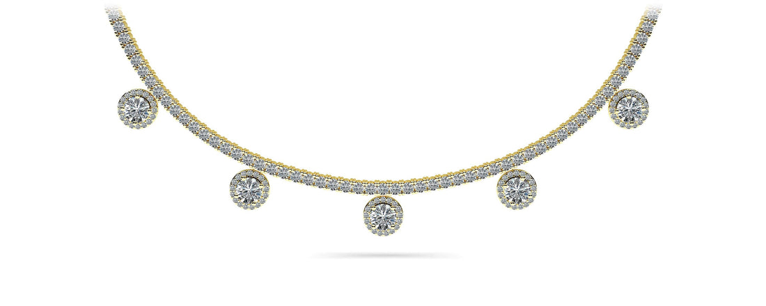 Captivating Diamond Tennis Necklace Diamond  with 8.53 ct.(finished) 1mm, 2.2mm, 4.5mm