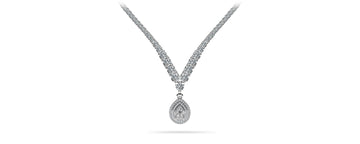 4 Prong Double Strand V Drop Diamond Necklace Lab-Grown Diamond  with 13.12 ct.(finished)