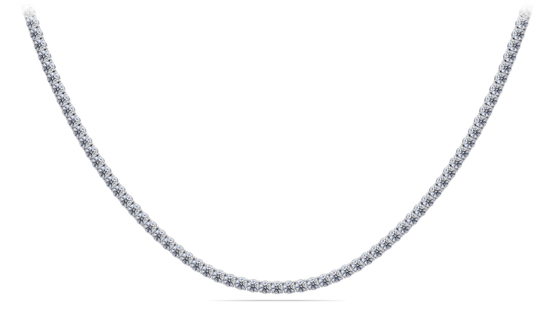 4 Prong Riviera Diamond Necklace Lab-Grown Diamond  with 5.78 ct.(finished) 2mm