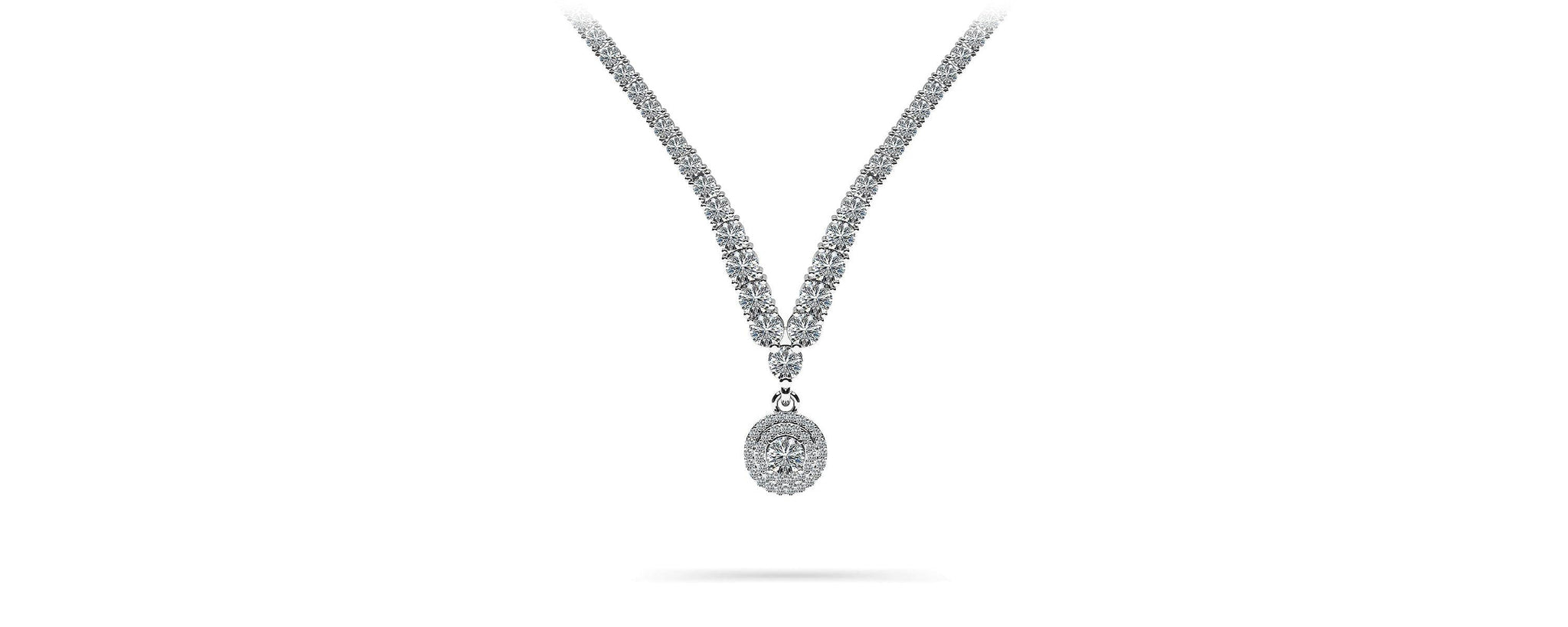 Remarkable Plunging V Neck Diamond Necklace Diamond  with 8.75 ct.(finished)