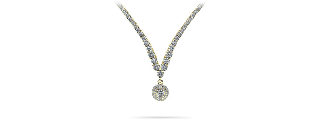 Remarkable Plunging V Neck Diamond Necklace Diamond  with 8.75 ct.(finished)