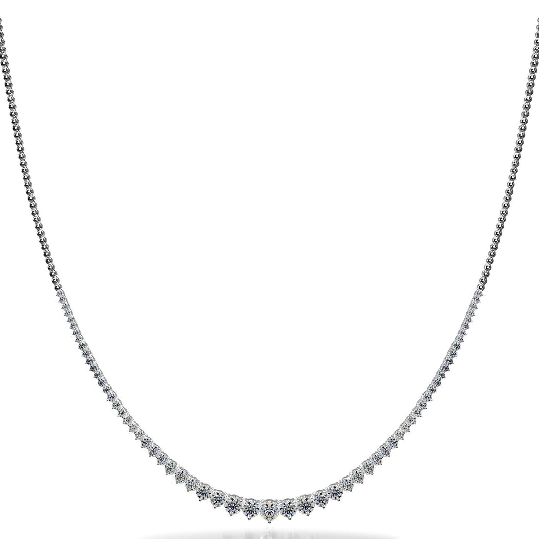 Graduated Shiny Link Diamond Necklace Diamond  with 3.06 ct.(finished) 2mm, 2.3mm, 2.6mm