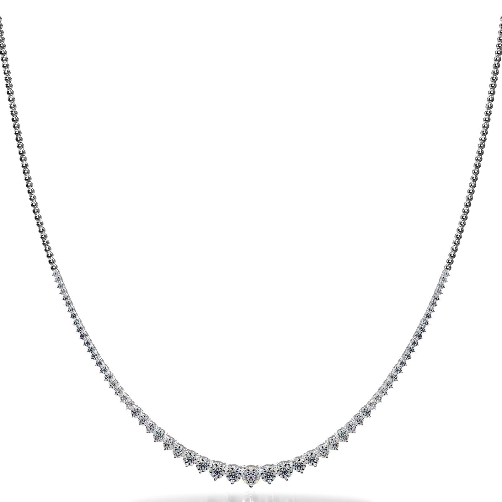 Graduated Shiny Link Diamond Necklace Lab-Grown Diamond  with 4.02 ct.(finished)