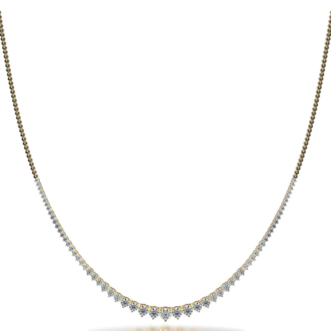 Graduated Shiny Link Diamond Necklace Diamond  with 3.06 ct.(finished) 2mm, 2.3mm, 2.6mm