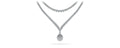 3 Prong Double Strand V Drop Diamond Necklace Lab-Grown Diamond  with 14.64 ct.(finished)