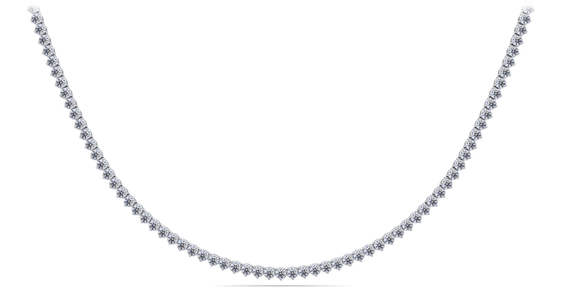 3 Prong Riviera Diamond Necklace Diamond  with 7.38 ct.(finished) 2.3mm