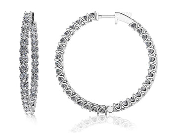 Large Hoop Diamond Earrings Diamond  with 8.96 ct.(finished) 3.5mm