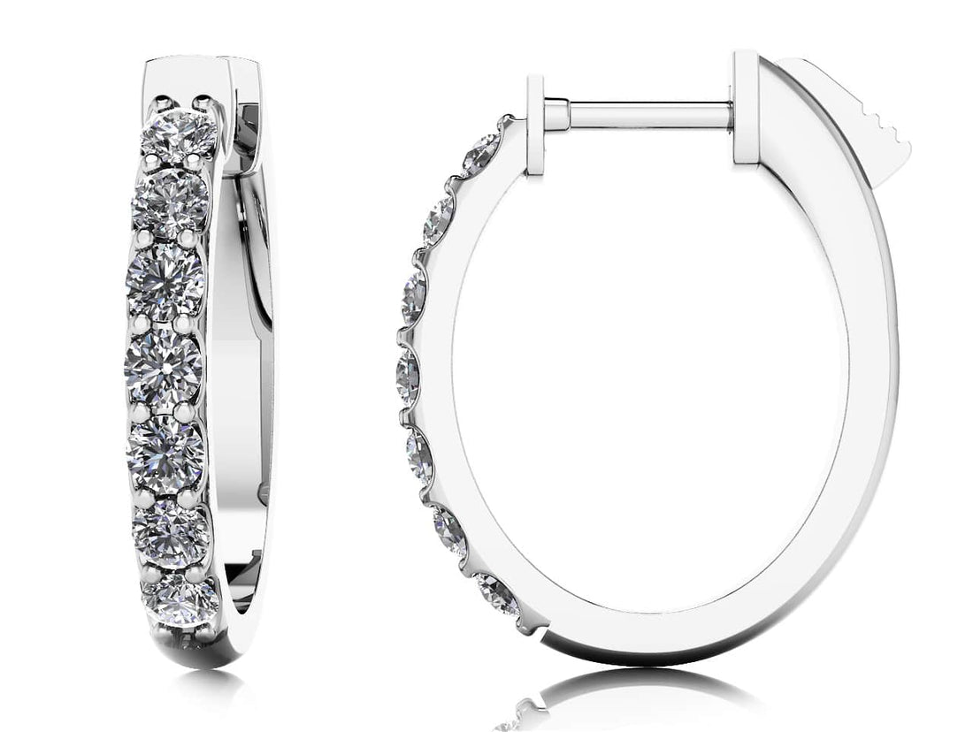 Oval Shaped Diamond Hoop Earrings Lab-Grown Diamond  with 0.53 ct.(finished) 2mm