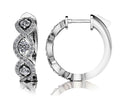 Infinity Diamond Hoop Earrings Diamond  with 1.09 ct.(finished) 1mm, 3mm