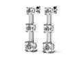 Graduated Triple Diamond Earrings In Lab-Grown Diamond  with 0.76 ct.(finished) 2.5mm, 3.1mm, 3.7mm