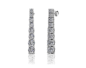 Graduated Round Diamond Dangle Drop Earrings Diamond  with 1.43 ct.(finished)