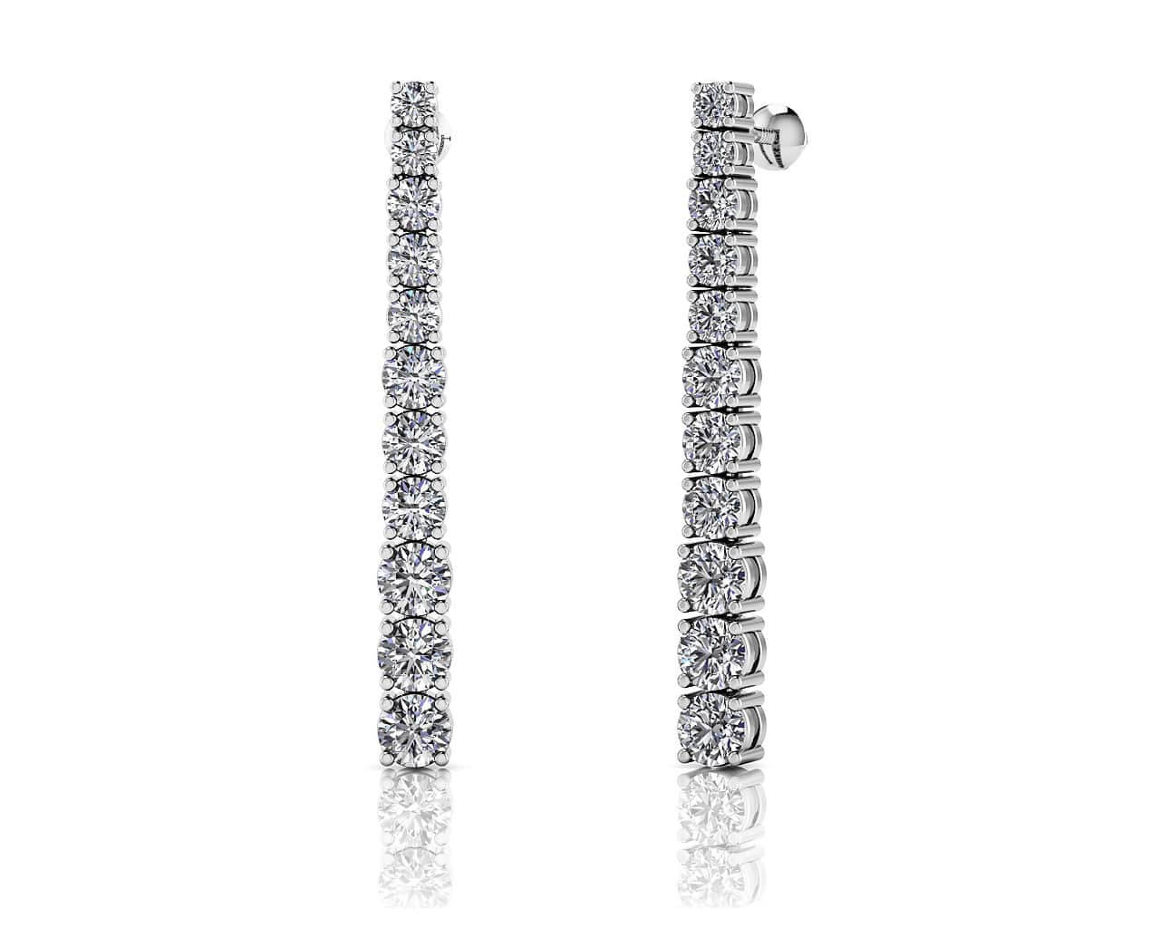 Glistening Diamond Graduated Dangle Drop Earrings Lab-Grown Diamond  with 1.55 ct.(finished)