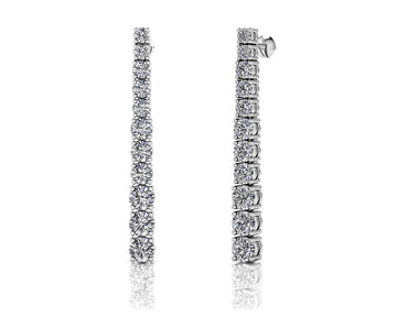 Glistening Diamond Graduated Dangle Drop Earrings Lab-Grown Diamond  with 1.55 ct.(finished)