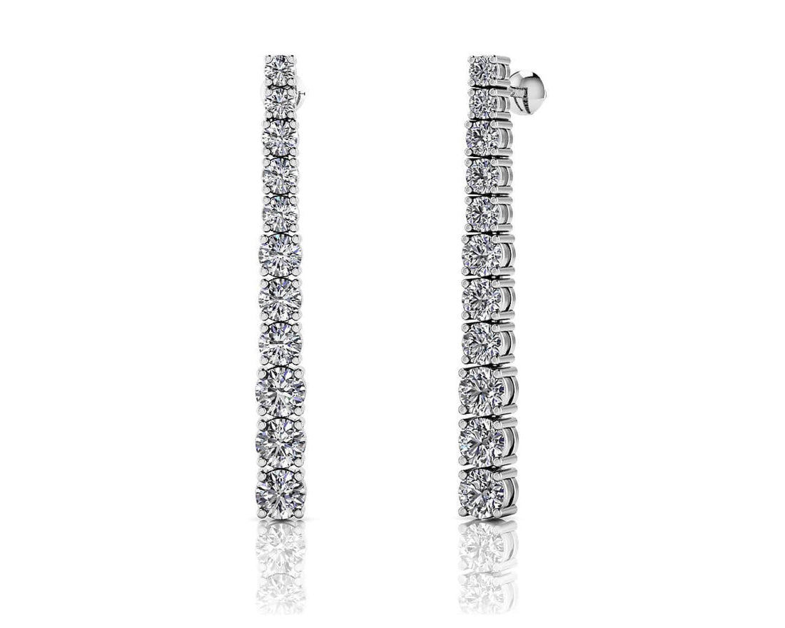 Glistening Diamond Graduated Dangle Drop Earrings Lab-Grown Diamond  with 2.08 ct.(finished)