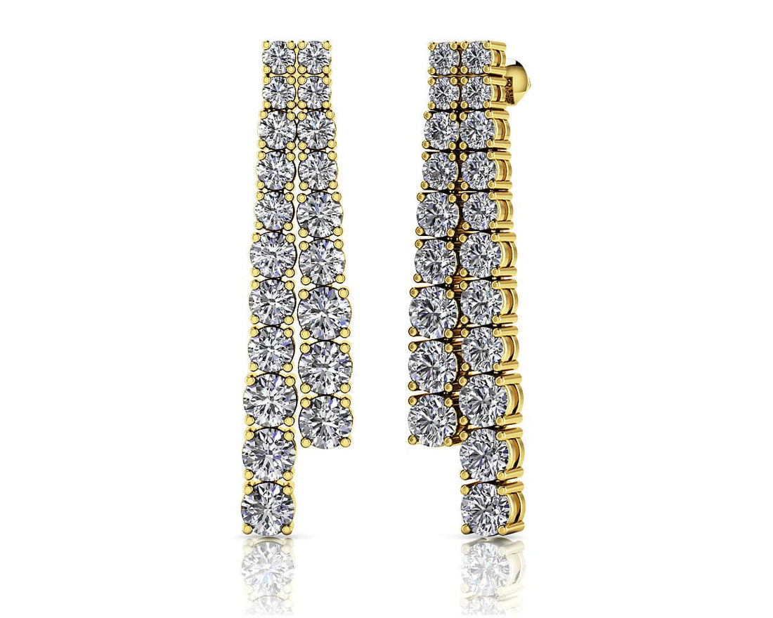 Graduated Diamond Double Row Earrings Lab-Grown Diamond  with 2.36 ct.(finished)