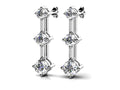 Diamond Prong Set Triple Earrings Lab-Grown Diamond  with 1.00 ct.(finished) 2.7mm, 3.4mm, 4.2mm